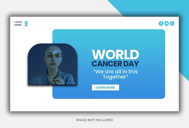 World Cancer Awareness Day web banner social media post template