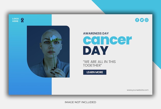 World Cancer Awareness Day web banner social media post template
