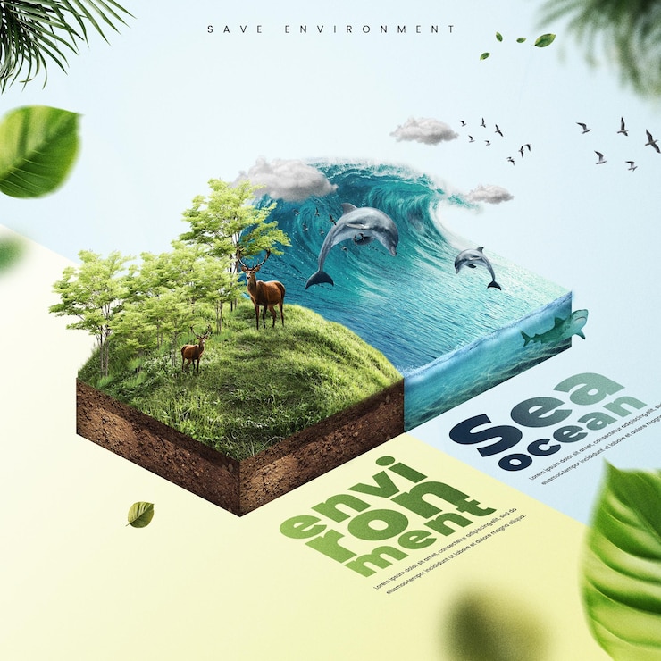 PSD world environment day quote background design