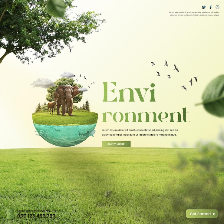 PSD world environment day web banner template