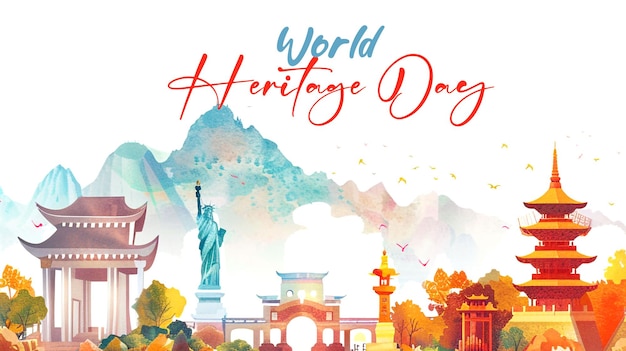 PSD world heritage day background design