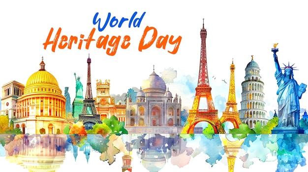 PSD world heritage day background design