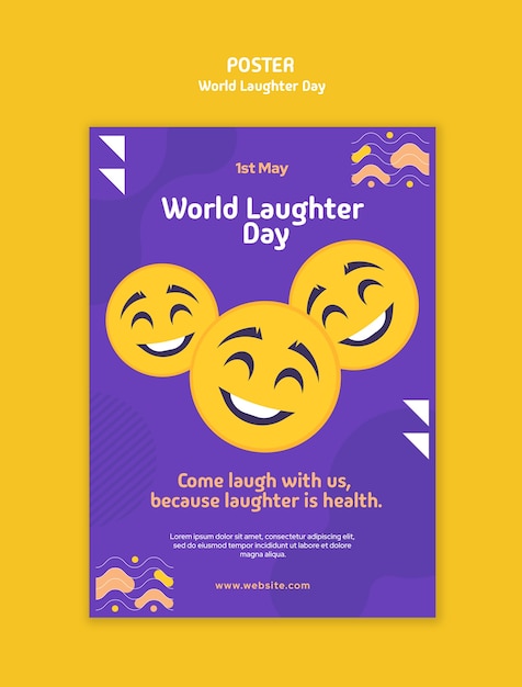 PSD world laughter day celebration template