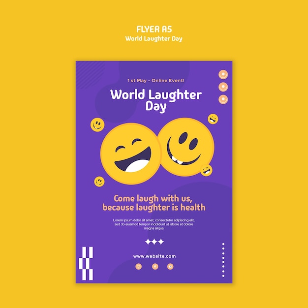 PSD world laughter day celebration template