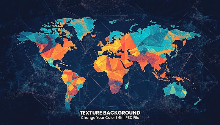 PSD world map geography icon texture background