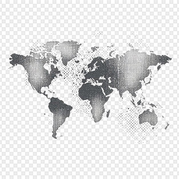 World Map with Textured Appearance