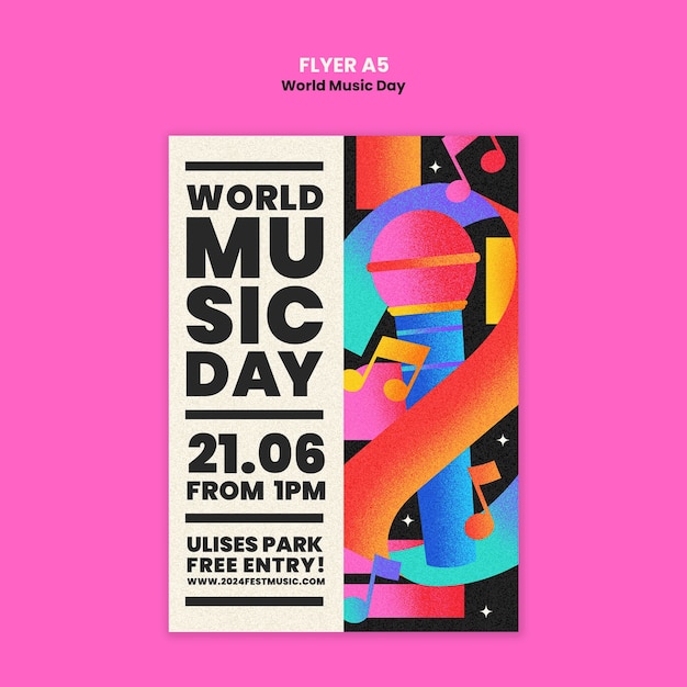 PSD world music day template design