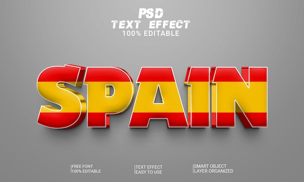 PSD world of football qatar cup 2022 spanien 3d-texteffekt psd-datei