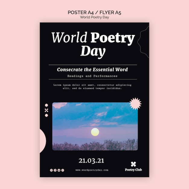 World Poetry Day Event Flyer Vorlage