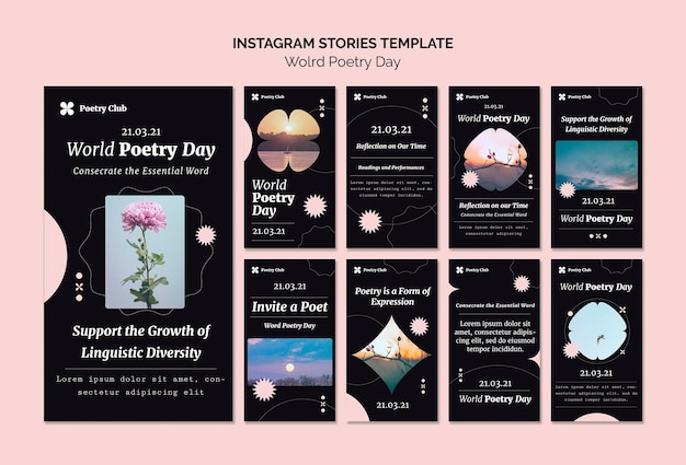 PSD world poetry day event instagram geschichten