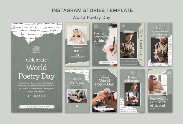 PSD world poetry day event instagram geschichten