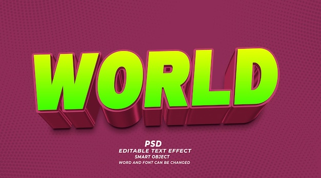 World PSD Editable Text Effect Photoshop Template