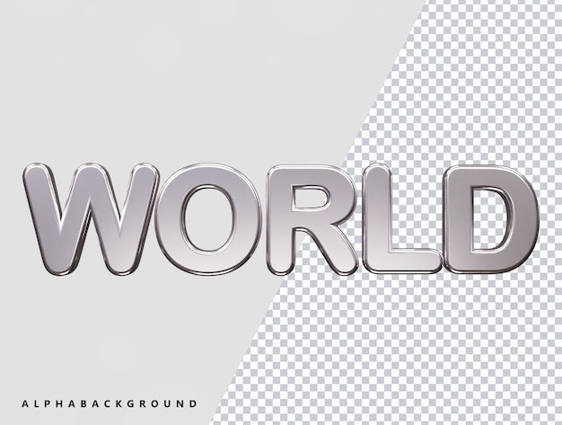 World text effect 3d rendering element