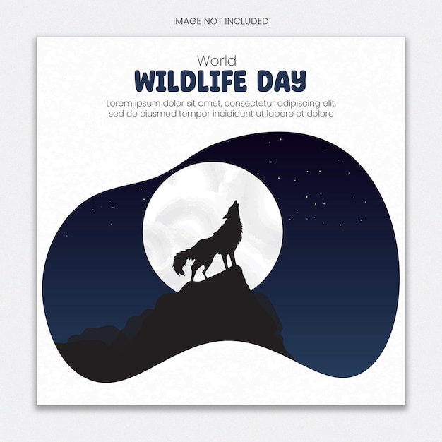 PSD world wildlife day social media template für den instagram-post-feed