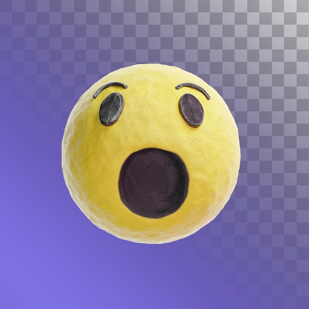 Wow emoji ilustração 3d