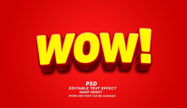Wow PSD 3D bearbeitbare Texteffekt-Photoshop-Vorlage