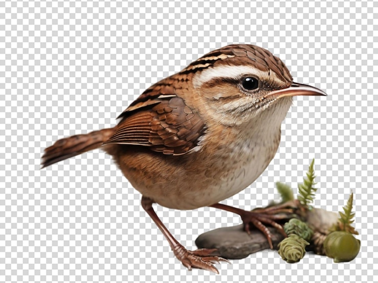 PSD wren en un fondo transparente