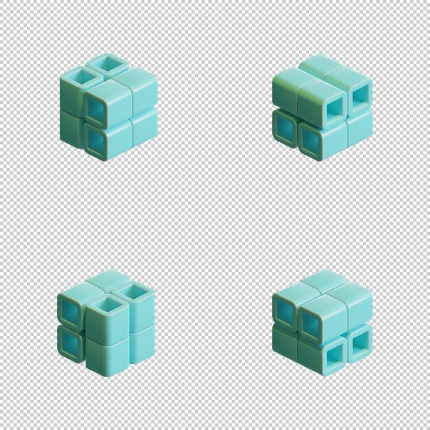 Würfel 3D-Render-Designelement 06
