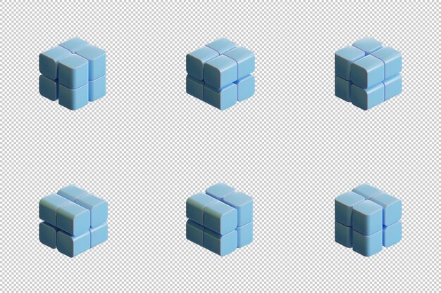 Würfel 3D-Render-Designelement 07