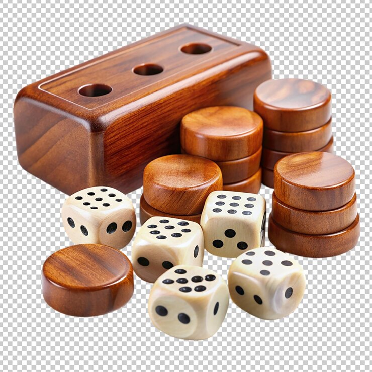 PSD würfel und würfel, die für eine backgammon-begegnung auf durchsichtigem hintergrund vorbereitet sind