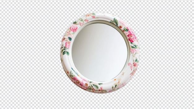 Wunderschön gefertigter Handspiegel mit kompliziertem Blumenrahmen Perfekt für persönliche Pflege und stilvolle Dekoration