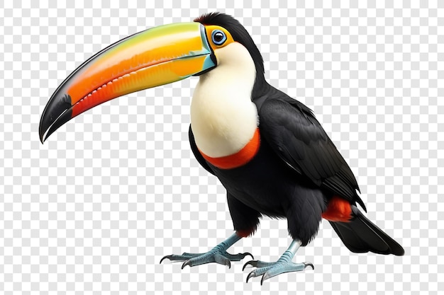 PSD wunderschöner vogel-tucan png isoliert auf durchsichtigem hintergrund