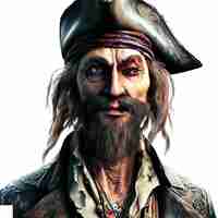 PSD wunderschönes porträt eines piraten-ki-vektorkunst-digitalillustrationsbildes