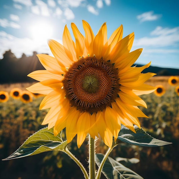 PSD wunderschönes sonnenblumenfoto