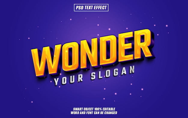 Wundertext-Effekt-Schriftart bearbeitbare Typographie 3D-Text