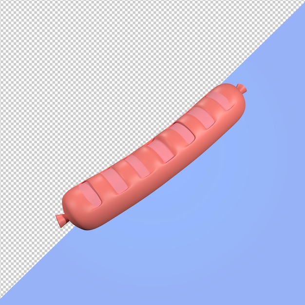 Wurst Fastfood 3D-Illustration Essen Symbol