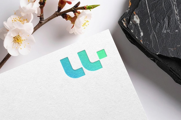 Wystern elegant logo mockup debossed effect v6