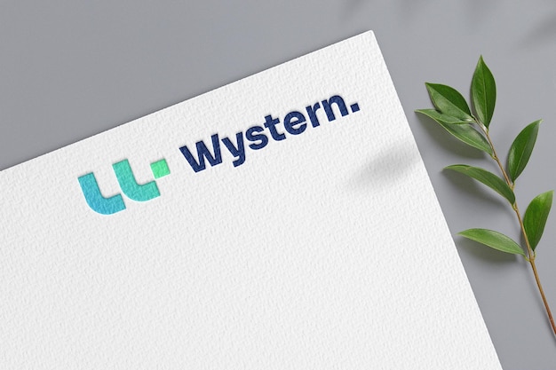 Wystern elegant logo mockup debossed effect vol 2