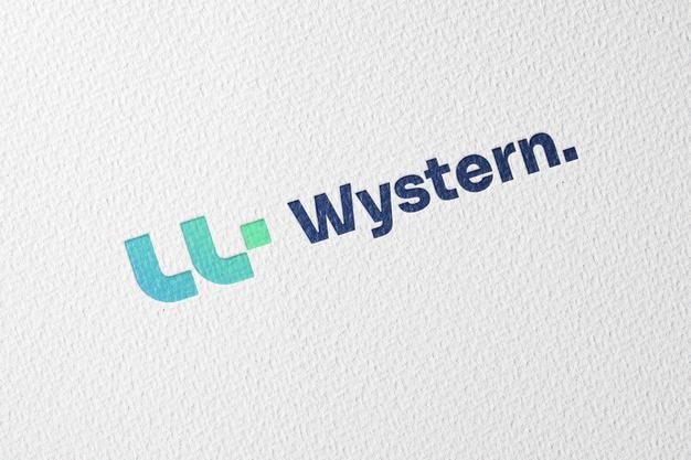 Wystern elegant logo mockup debossed effect
