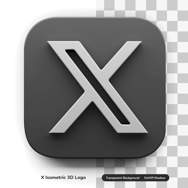 PSD x app 3d design twitter icon concept (conceito de ícone em 3d)