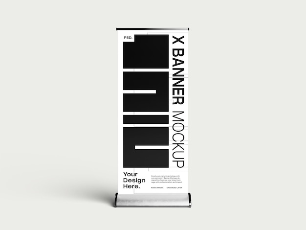 X Banner Mockup para negocios y publicidad