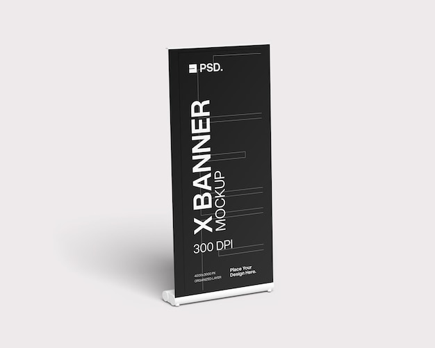 X Banner Mockup para publicidad y presentación