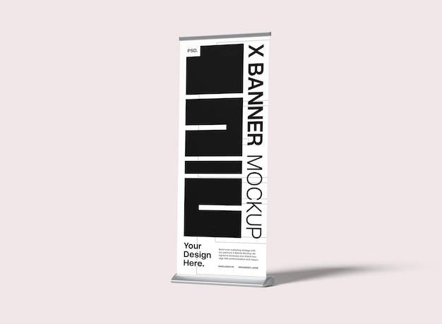 X Banner Mockup para publicidad y promoción