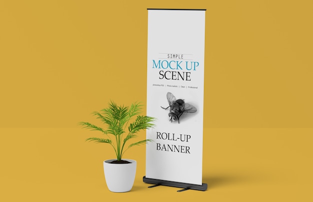 X-banner o roll up stand mockup