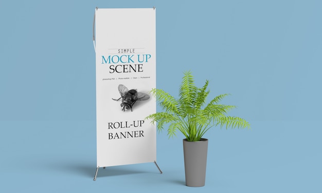 X-banner o roll up stand mockup