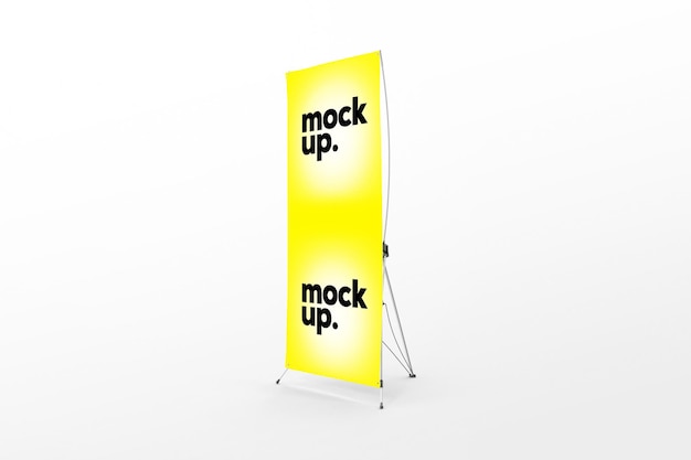 X-Banner PSD-Mockup-Vorlage 3D-Objekt Bearbeitbare Hintergrundfarbe