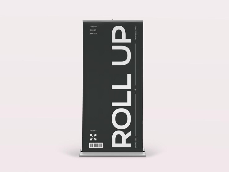 PSD x diseño de pancartas enrollables verticales para publicidad y promoción