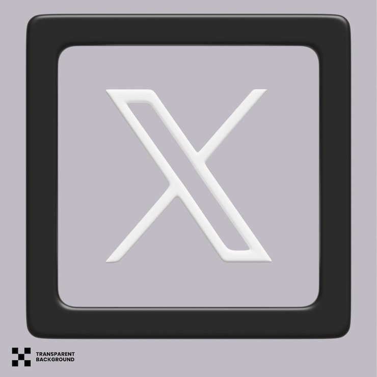 PSD x ícone de mídia social 3d