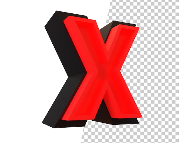 x letra incorrecta render 3d