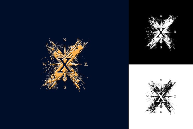 PSD x con letra y símbolo diseño de logotipo estilo con x en forma de ilustración diseños vectoriales de logotipo