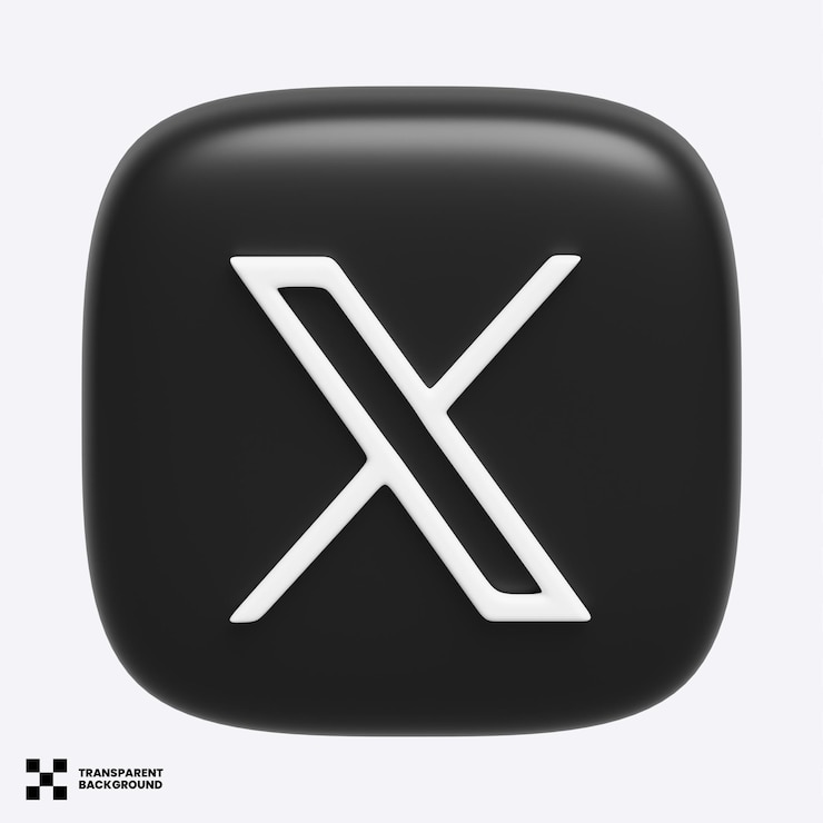 PSD x social media icon 3d