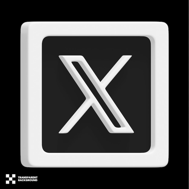 X Social Media Icon 3D