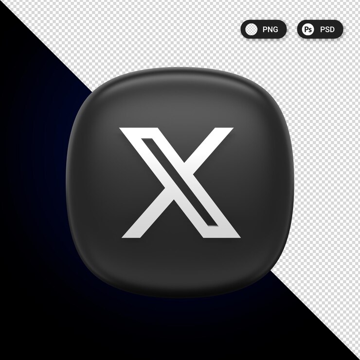 PSD x twitter iconos de redes sociales establecer elementos de diseño web ux ui representación 3d