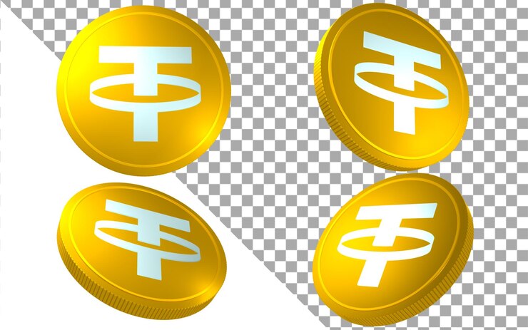 XAUt Tether Gold 3d ilustração de renderização token de moeda ícone do logotipo de criptomoeda