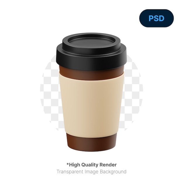 PSD xícara de café ícone 3d premium psd