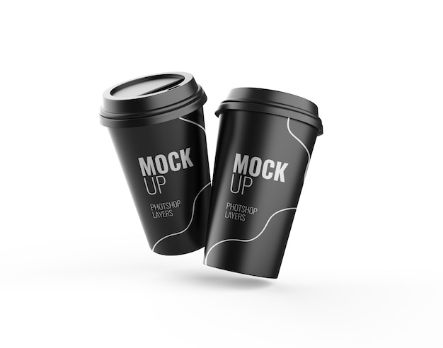 Xícara de café isolada maquete 3d renderização realista